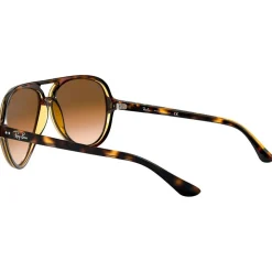 Outlet Lunettes de soleil RB4125 Cats 5000 Classic Polished Light Havana Gradient Light Brown Femme Lunettes Femme