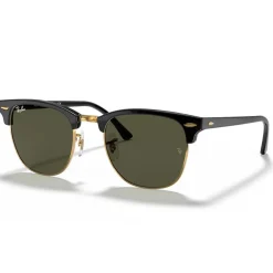 Lunettes Femme<Ray Ban Lunettes de soleil RB3016 Clubmaster Classic Polished Black Gold Green G-15