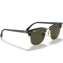 Lunettes Femme<Ray Ban Lunettes de soleil RB3016 Clubmaster Classic Polished Black Gold Green G-15