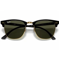 Lunettes Femme<Ray Ban Lunettes de soleil RB3016 Clubmaster Classic Polished Black Gold Green G-15