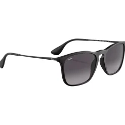 Lunettes Femme<Ray Ban Lunettes de soleil RB4187 Chris Matte Rubber Black Dark Grey Gradient