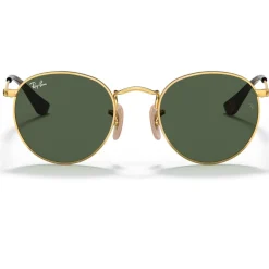 Lunettes Enfant<Ray Ban Lunettes de soleil Round Kids Polished Arista Gold Dark Green