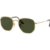 Best Lunettes de soleil RB3548N Hexagonal Flat Polished Gold Polar Green Femme Lunettes Polarisées|Lunettes Femme