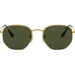 Best Lunettes de soleil RB3548N Hexagonal Flat Polished Gold Polar Green Femme Lunettes Polarisées|Lunettes Femme