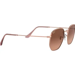 Lunettes Femme<Ray Ban Lunettes de soleil RB3548N Hexagonal Flat Polished Copper Gradient Brown