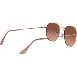 Lunettes Femme<Ray Ban Lunettes de soleil RB3548N Hexagonal Flat Polished Copper Gradient Brown
