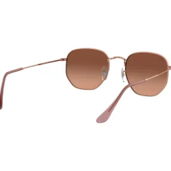 Lunettes Femme<Ray Ban Lunettes de soleil RB3548N Hexagonal Flat Polished Copper Gradient Brown