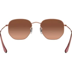 Lunettes Femme<Ray Ban Lunettes de soleil RB3548N Hexagonal Flat Polished Copper Gradient Brown