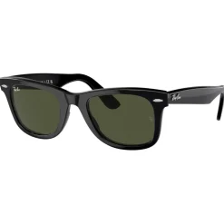 Discount Lunettes de soleil RB2140 Original Wayfarer Classic Polished Black Green G-15 Femme Lunettes Femme|Lunettes Femme