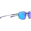 Sale Lunettes de soleil Redms Rectangular Metal Matt Blue Smoke Blue Mirror Polarized Femme Lunettes Femme|Lunettes Polarisées