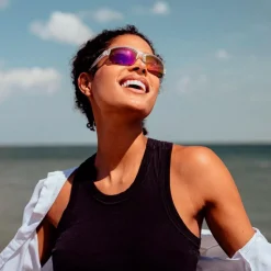 Lunettes Femme|Lunettes Polarisées<Revo Lunettes de soleil Crux N Matte Crystal Serilium Spectra Polarized