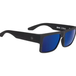 Hot Lunettes de soleil Cyrus Soft Matte Black Happy Dark Gray Green Polar Dark Blue Spectra Mirror Femme Lunettes Femme|Lunettes Polarisées