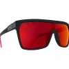 Lunettes Femme<Spy Lunettes de soleil Flynn Soft Matte Black Red Face HD Plus Gray Green with Red Light Spectra Mirror