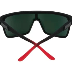 Lunettes Femme<Spy Lunettes de soleil Flynn Soft Matte Black Red Face HD Plus Gray Green with Red Light Spectra Mirror