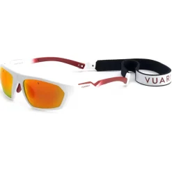 Lunettes Trail|Lunettes Trail-Running<Vuarnet Lunettes de soleil Air 2010 Large Blanc Mat Rouge Pure Grey Red Flashed