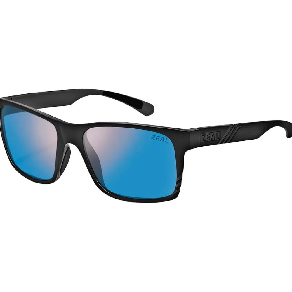 Lunettes Femme|Lunettes Polarisées<Zeal Lunettes de soleil Brewer Gloss Black Ellume Polarized Horizon Blue