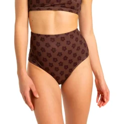 Boardshort - Maillot De Bain<Roxy Maillot de bain Pro Wave Bas de Bikini Taille Haute Chocolate Plum Polka