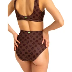 Boardshort - Maillot De Bain<Roxy Maillot de bain Pro Wave Bas de Bikini Taille Haute Chocolate Plum Polka