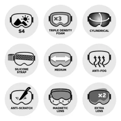 Masques Femme|Masques Homme<Anon Masque de Ski M4S Cylindrical MFI White Perceive Sunny Onyx + Perceive Variable Violet