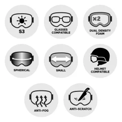 Masque de Ski Iron S Otg Noire Mate Full Rose Multicouche Enfant Masques Porteur De Lunettes|Masques Enfant