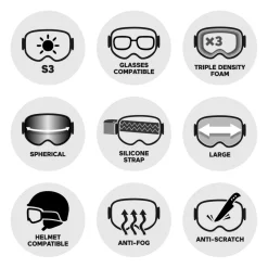 Online Masque de Ski Floz Matte Black Brown Silver Mirror Femme Masques Homme|Masques Porteur De Lunettes