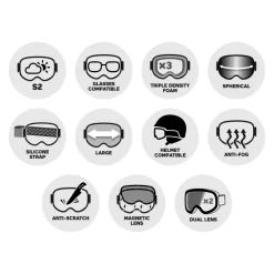 Masque de Ski Episode Teal Silver Mirror Lens Femme Masques Femme|Masques Homme