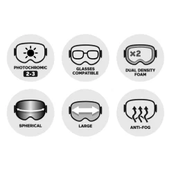 Masques Porteur De Lunettes|Masques Photochromiques<Julbo Masque de Ski Lightyear Otg Noir Gris Reactiv 2-3 Glare Control