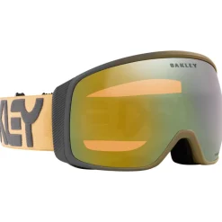 Masques Homme|Masques Porteur De Lunettes<Oakley Masque de Ski Flight Tracker L B1B Forged Iron Curry Prizm Sage Gold Iridium