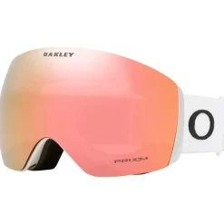 Hot Masque de Ski Flight Deck L Matte White Prizm Rose Gold Iridium Homme Masques Homme|Masques Porteur De Lunettes