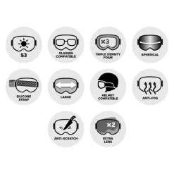 Online Masque de Ski Chute Matt Blue Purple Blue Mirror + Cloudy Snow Femme Masques Homme|Masques Porteur De Lunettes