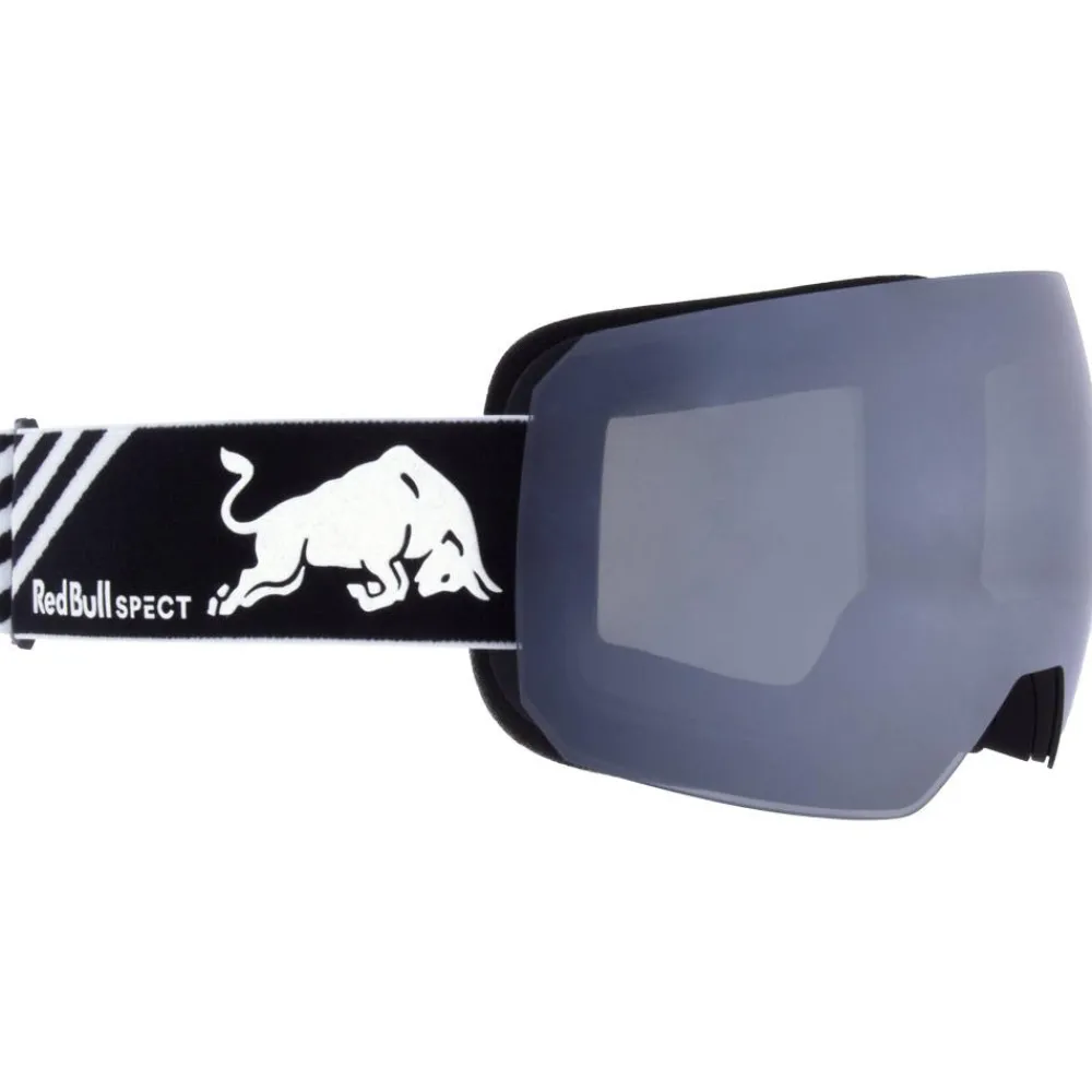Masques Homme|Masques Porteur De Lunettes<Red Bull Spect Masque de Ski Chute Matt Black White Smoke Silver Mirror + Cloudy Snow