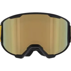 Hot Masque de Ski Solo Matt Black Brown Gold Mirror Snow Homme Masques Homme|Masques Homme