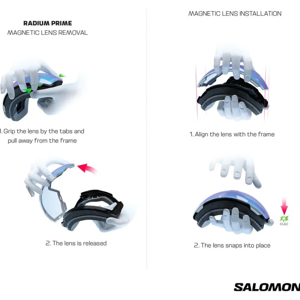 Masques Porteur De Lunettes|Masques Homme<Salomon Masque de Ski Radium Prime Black Sigma Sky Blue + Sigma Ice Blue