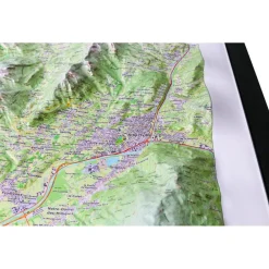 Carte 3D<Deniveles Massif Des Bauges + Cadre