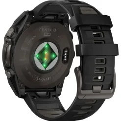 Montres Gps|Montre Connectée<Garmin Montres GPS Fenix 8 Solar Sapphire Titane Carbon Gray DLC Bracelet Silicone Noir Gris Galet