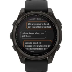 Montres Gps|Montre Connectée<Garmin Montres GPS Fenix 8 Solar Sapphire Titane Carbon Gray DLC Bracelet Silicone Noir Gris Galet