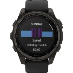 Montres Gps|Montre Connectée<Garmin Montres GPS Fenix 8 Solar Sapphire Titane Carbon Gray DLC Bracelet Silicone Noir Gris Galet