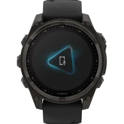 Montres Gps|Montre Connectée<Garmin Montres GPS Fenix 8 Solar Sapphire Titane Carbon Gray DLC Bracelet Silicone Noir Gris Galet
