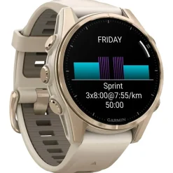 Montres Gps|Montre Connectée<Garmin Montres GPS Fenix 8 Amoled Sapphire Soft Gold Gris Cendré Grès Foncé