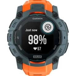 Montres Gps|Montre Connectée<Garmin Montres GPS Instinct 3 Solar Bleu Crépuscule Avec Bracelet Orange
