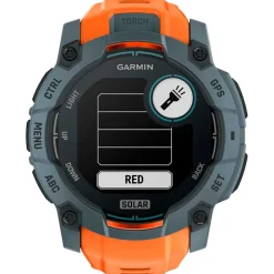 Montres Gps|Montre Connectée<Garmin Montres GPS Instinct 3 Solar Bleu Crépuscule Avec Bracelet Orange