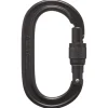 Mousqueton Oval Keylock Screwgate Black 2 Mousqueton