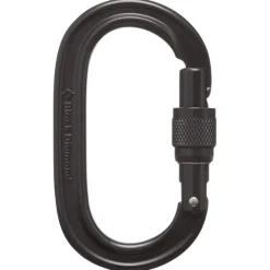 Mousqueton Oval Keylock Screwgate Black 2 Mousqueton