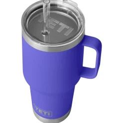 Outlet Mug Rambler 35 Oz (994 ml) Straw Mug Ultra Marine Violet Vaisselle Camping