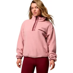 Polaire Femme|Veste De Ski<Columbia Polaire Helvetia II Cropped Half Snap Fleece Eraser Pink Fig Rich Wine