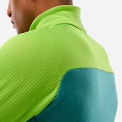 New Polaire Fusion Grid Jkt M Macaw Green Bottle Homme Veste De Ski|Polaire Homme