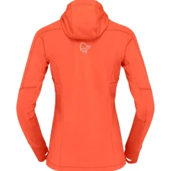 Veste De Ski|Polaire Femme<Norrona Polaire falketind Power Grid Hood W's Orange Alert