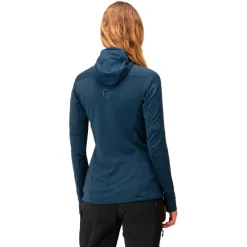New Polaire falketind Power Grid Hood W's Indigo Night Femme Polaire Femme|Veste De Ski