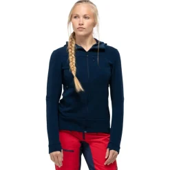 Polaire Femme|Veste De Ski<Norrona Polaire Women's Falketind Warmwool2 Stretch Zip Hood Indigo Night