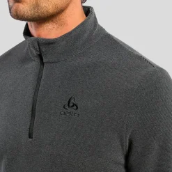 Polaire Homme|Veste De Ski<Odlo Polaire Roy Mid Layer 1/2 Zip Shale Grey Black Stripes